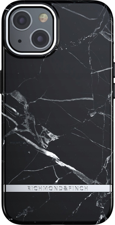 Kapak telefoni Richmond &amp; Finch Black Marble për iPhone 13, plastik, i zi