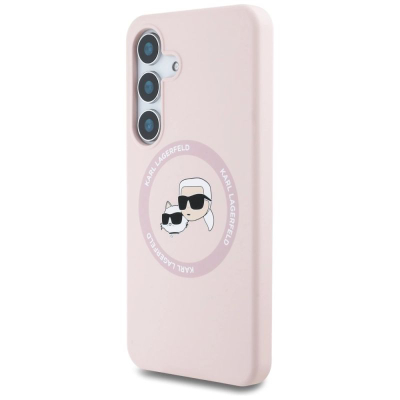 Mbulesë telefoni Karl Lagerfeld KLHMS25SSKCHTCP për Samsung S25, silikon magnetik, rozë