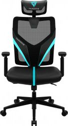 Karrige gaming ThunderX3 Yama1, universale, me mbështetëse rrjetë, e zezë me cyan