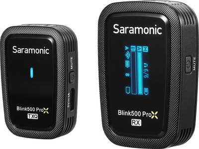 Mikrofon pa tela Saramonic Blink500 ProX Q, lavalier, për iPhone Android DSLR PC, i zi