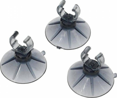 Aksesor për akuarium Aqua Della Suction Cup me kapëse, për tuba 9mm, set me 3 copë, transparent