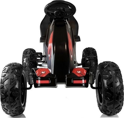 Gokart me pedale Monster, rrota gome të fryme, sedilje që rregullohet, i zi