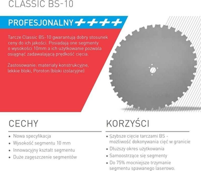 Disk prerës për beton Norton Clipper Classic BS-10 70184647269, 900mm, vrimë 60mm, blu