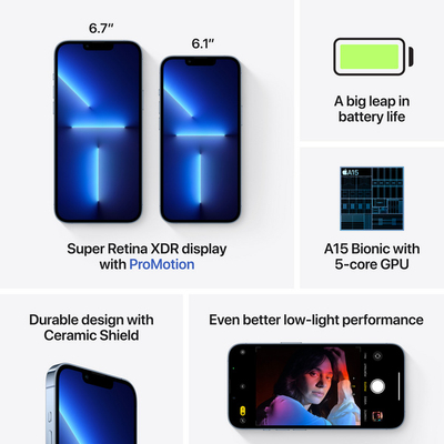 Apple iPhone 13 Pro Max, 512GB, Sierra Blue