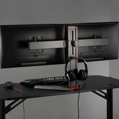 Mbajtëse monitorësh Alterzone Pro Duo, për 2 monitorë 17"-27", alumini, e zezë