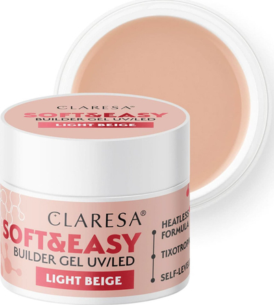 Гел градител за нокти Activeshop Claresa Soft&amp;Easy, 90g, светло беж