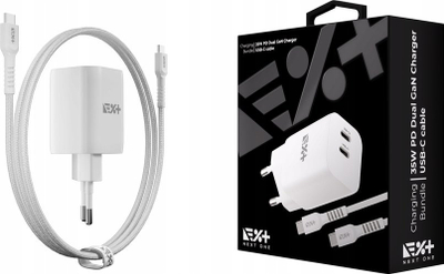 Karikues muri NEXT ONE Fast, 35W GaN, 2x USB-C, i bardhë