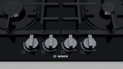 Плинска плоча Bosch PNP6B6B90, 4 горилника, калено стакло, црна