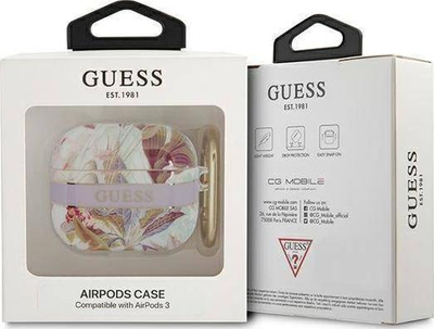 Mbulesë mbrojtëse Guess Flower Strap Collection për AirPods 3, TPU, lejla