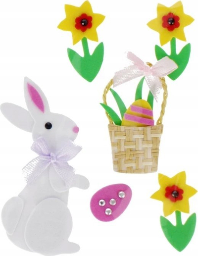 Set dekorativ vetëngjitës CRAFT WITH FUN Bunny, 6 copë, EVA, shumëngjyrësh