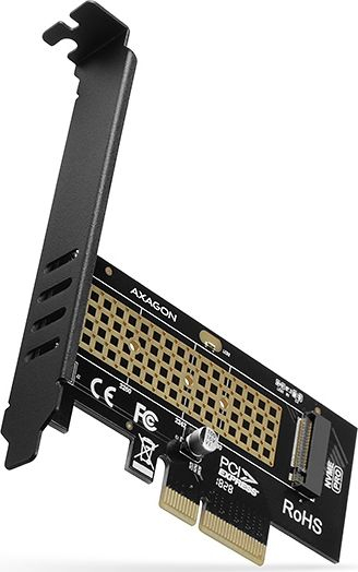 Адаптер PCIe Axagon PCEM2-N, x4 во M.2 NVMe M-key, за SSD, црн