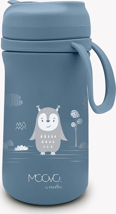 Shishe termike Nuvita KiddieKit, 350 ml, gryke e butë pa rrjedhje, inox