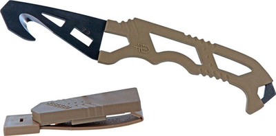 Thikë shpëtimi Gerber Crisis Hook, çelik inox 420HC, thyes xhami, e zezë