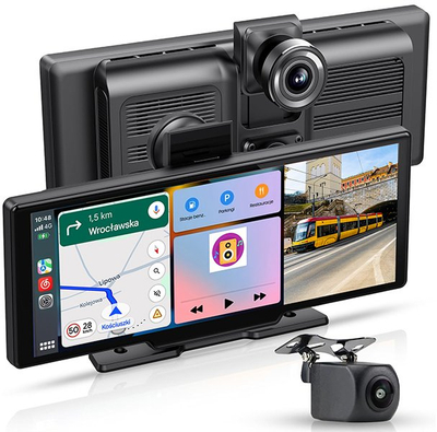 Navigacion automjeti me ekran panoramik, kamera e pasme, i zi