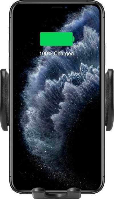 Mbajtës telefoni për makinë SBS Clamp, karikim wireless i shpejtë, mbyllje automatike, i zi