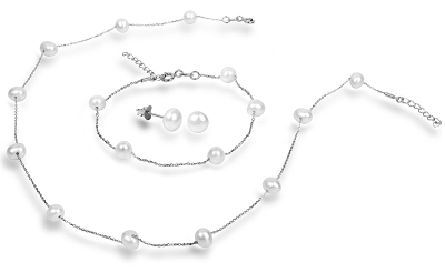 Set qafore, byzylyk dhe vathë JwL Luxury Pearls JL0372