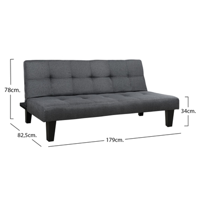 Divan shtrat HM3000.02, stof, 180x82.5x78 cm, gri