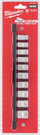 Set çelësa tubolarë Milwaukee 3/8", 10 copë, krom, metrike