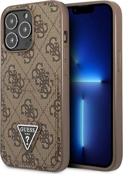 Maskë telefoni Guess GUHCP13LP4TPW për iPhone 13 Pro / 13 6.1", me xhep kartash, kafe