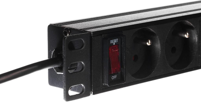 Shirit energjie për rack Netrack PDU 10" 1U, 4 priza, me çelës ndezje/fikje
