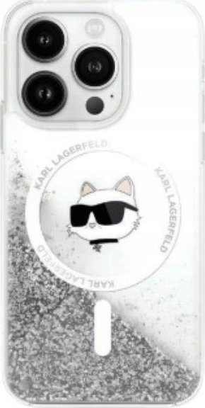 Futollë Karl Lagerfeld KLHMP16SLGCHSGH për iPhone 16 6.1", hardcase, MagSafe, transparente me shkëlqim