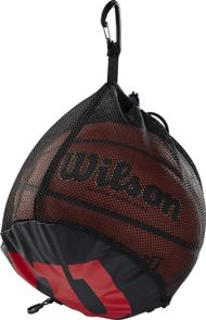 Çantë për top basketbolli Wilson Single WTB201910, poliester, me karabinë, e zezë