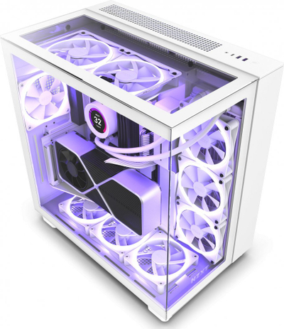Куќиште за компјутер NZXT H9 Elite, бела боја