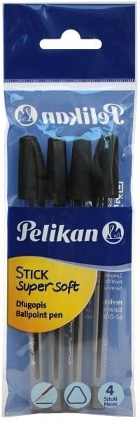 Stilolaps Pelikan Super Soft Stick, set me 4 copë, majë topth, ngjyrë e zezë