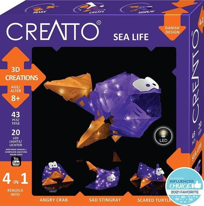 Креативен сет Creatto Water World Sea Life, 3D DIY, со ЛЕД, шарен
