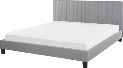 Shtrat dopio Beliani Poitiers, 180 x 200 cm, tekstil, gri e hapur