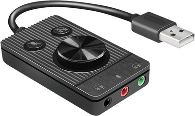 Konvertues audio USB LogiLink UA0397, dalje edhe hyrje 3.5mm, me rregullim zëri, ngjyrë e zezë