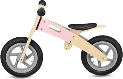 Biçikletë balancuese Spokey Woo Ride Duo, 12", dru panje, rozë natyrale