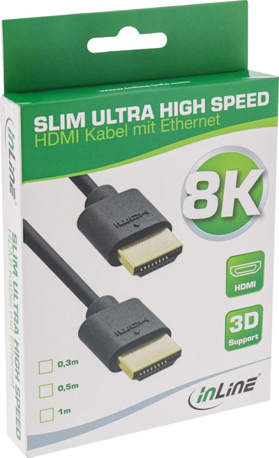 Kabllo HDMI InLine 17901S, 1m, 48 Gbit/s, i zi