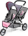 Karrocë lodrash për kukulla Bayer Jogger Twin Buggy, për 2 kukulla 46 cm, 3 rrota, gri me rozë