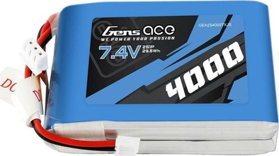 Bateri Li Po Gens Ace G2S4000 EH, 2S 7.4V, 4000mAh, JST EHR
