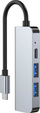 Hub USB C Tech Protect THP810GRY, 4 në 1, kompakt, gri