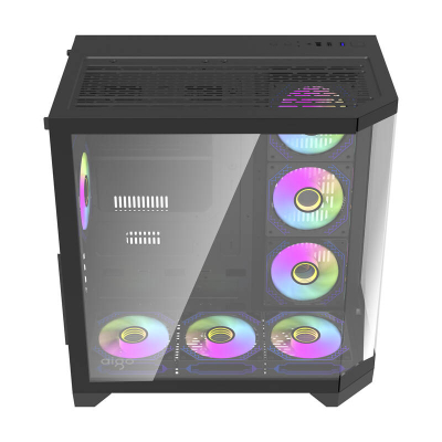 Kuti kompjuteri DarkFlash FT418 Pro, ATX MIDI Tower, 7 ventilatorë ARGB, e zezë