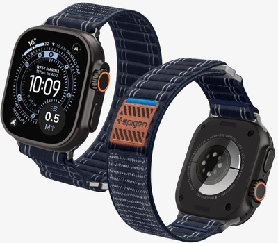 Rrip ore Spigen Fabric Band, për Apple Watch 49mm 46mm 45mm 44mm, najloni, blu nevi