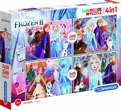 Puzzle Clementoni Frozen 2, 4 copë, shumëngjyrëshe