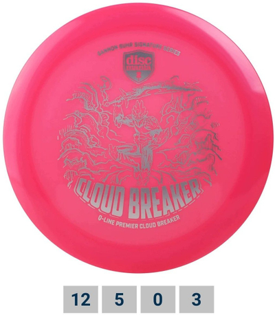 Disk për disc golf Q-Line Premier Cloudbreaker Gannon Buhr Signature, Distance Driver, rozë