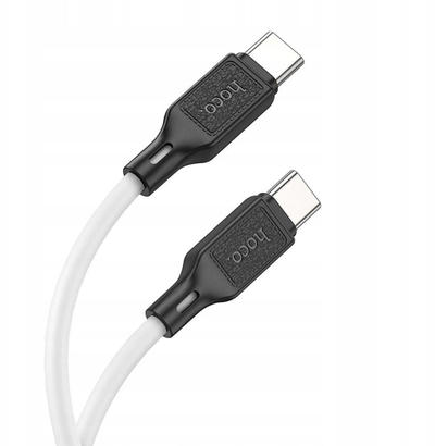 Kabllo karikimi Hoco X90 USB C në USB C, 60W 3A, 1m, e bardhë