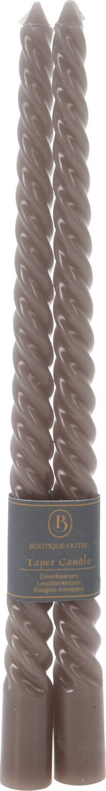 Qirinj dekorativë Boutique Hotel Taper, spiral, 20 cm, set 2 copë, gri