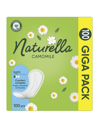 Pështjellakë ditore Naturella Camomile Light, aromë kamomili, 100 copë, të bardha
