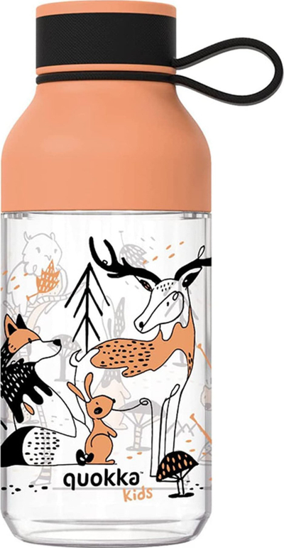 Shishe uji për fëmijë Quokka Ice In the Woods, 430ml, me litar, portokalli