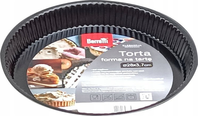 Тава за тарт Berretti, 28 cm, јаглероден челик, црна