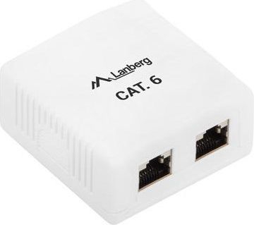 Prizë sipërfaqësore interneti Lanberg CAT.6, e bardhë