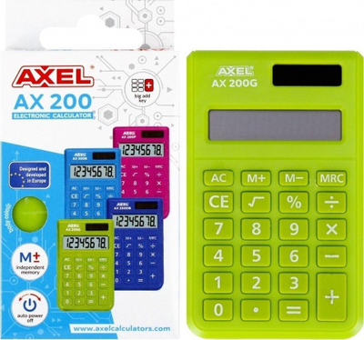 Kalkulator Axel AX 200G, 8 shifra, jeshil