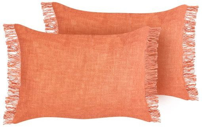 Jastëk dekorativ Beliani MABA, set 2 copë, pambuk, 50x35 cm, portokalli