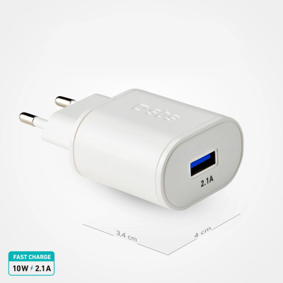 Karikues muri SBS Mobile TETR1USB2AWFAST, 1x USB A, 2.1A, i bardhë