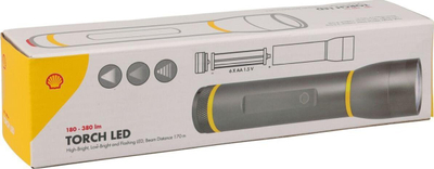 Dritë dore Shell Torch LED, 19.5 cm, 180-380 lm, gri metalike